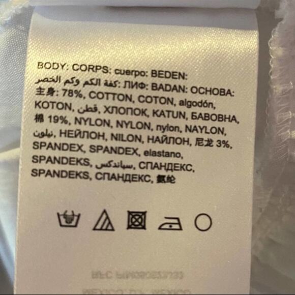 Bebe white button back bell sleeve peplum top xs - Picture 6 of 6